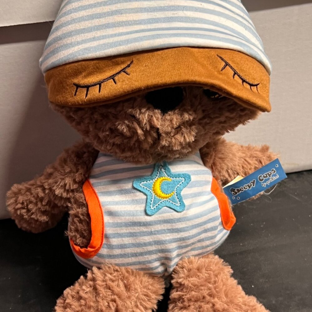 Dan Dee Sleepy Caps Little Plush Tommy Teddy Bear 15" Cuddly Toy Stuffed